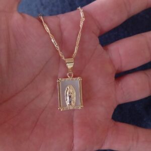 Medalla zirconia oro laminado