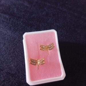 Arete poste mariposa oro laminado