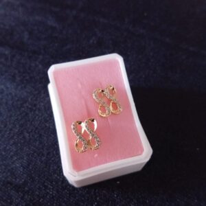 Arete poste mariposa oro laminado