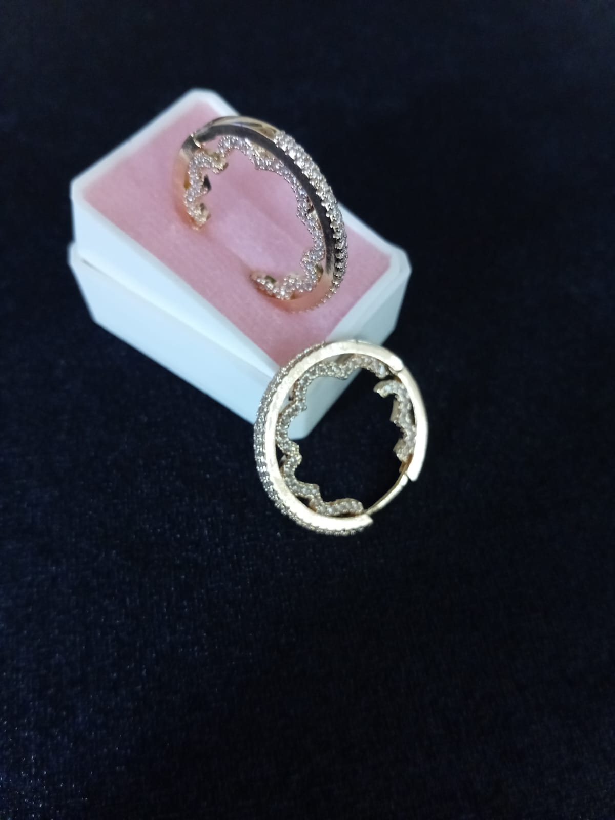 Arracada zirconia oro laminado