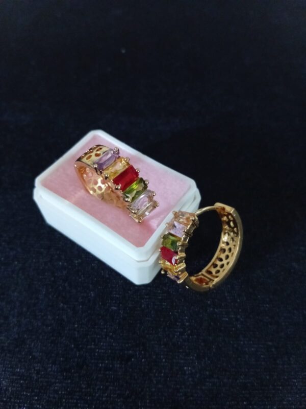 Arracada zirconia oro laminado
