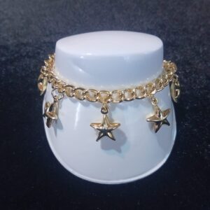 Pulsera con dije oro laminado