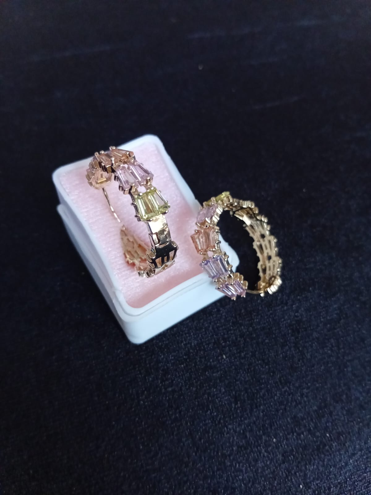 Arracada zirconia oro laminado