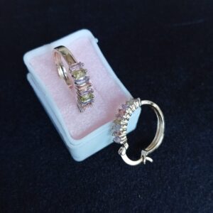 Arracada zirconia oro laminado