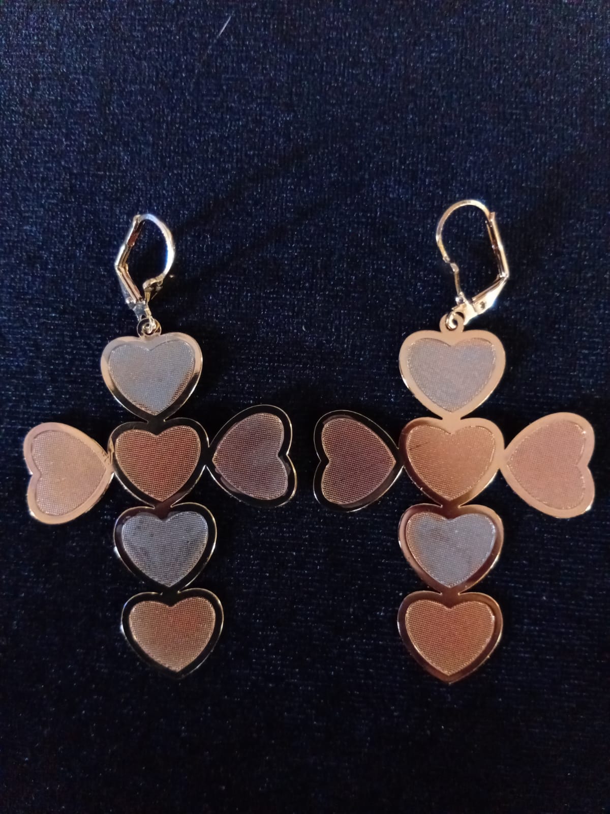 Arete largo oro laminado