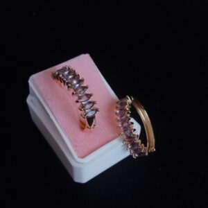 Arracada zirconia oro laminado