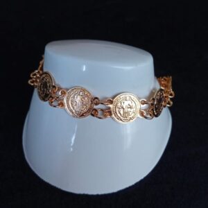 Pulsera con dije oro laminado
