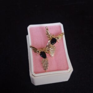Arete poste mariposa oro laminado