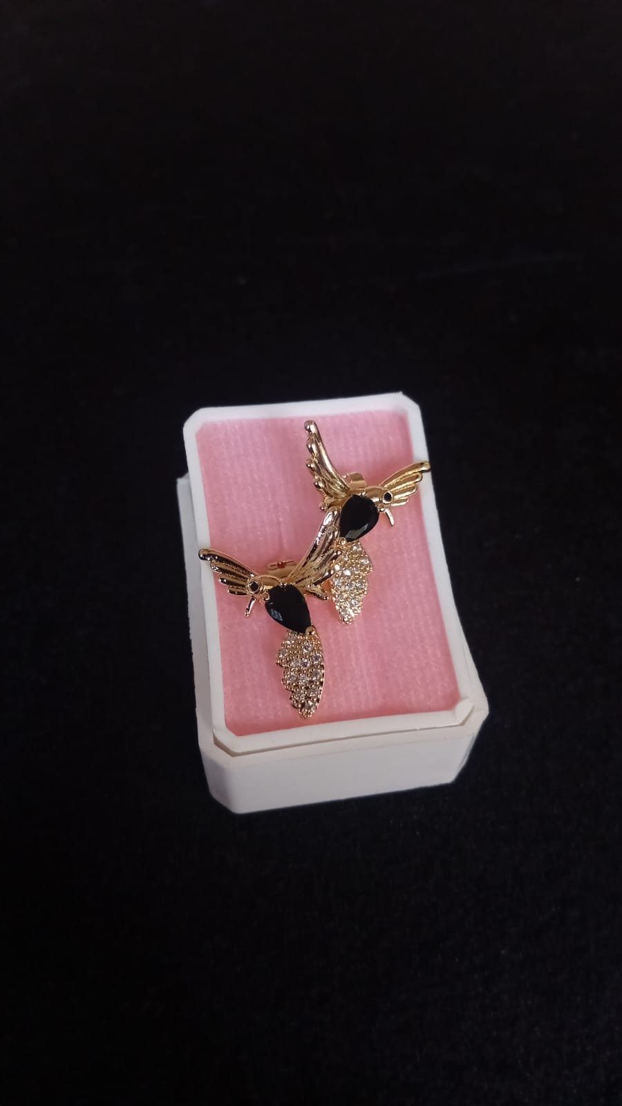 Arete poste mariposa oro laminado