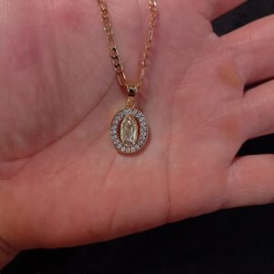 Medalla zirconia oro laminado