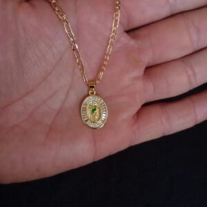 Medalla zirconia oro laminado