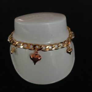 Pulsera con dije oro laminado