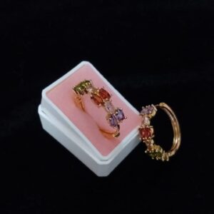 Arracada zirconia oro laminado