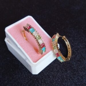 Arracada zirconia oro laminado