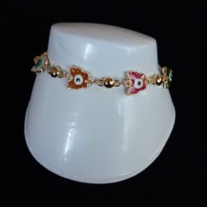 Pulsera ojo turco oro laminado