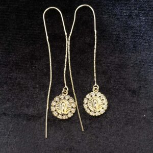 Arete largo oro laminado