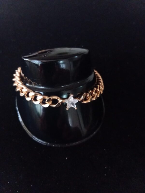 Pulsera gruesa oro laminado