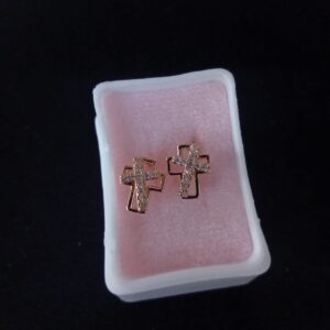 Arete poste mariposa oro laminado
