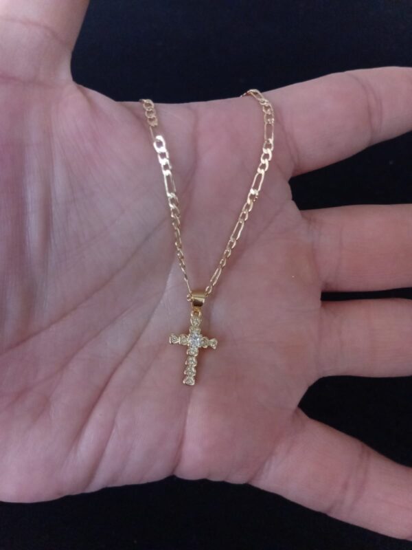 Cruz chica oro laminado