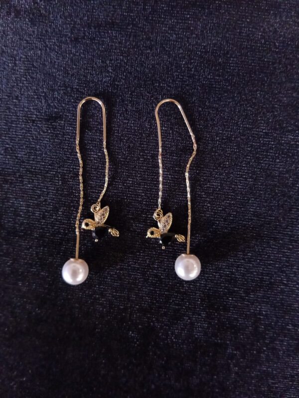 Arete largo oro laminado