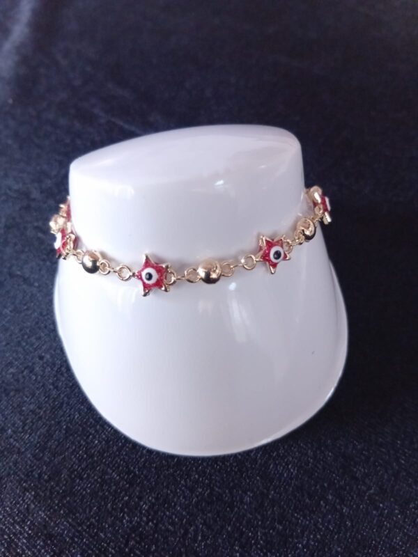 Pulsera ojo turco oro laminado