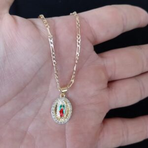 Medalla zirconia oro laminado