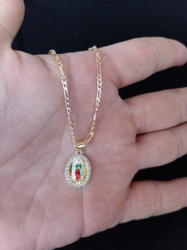 Medalla zirconia oro laminado