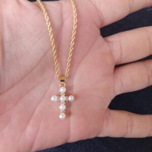 Cruz chica oro laminado