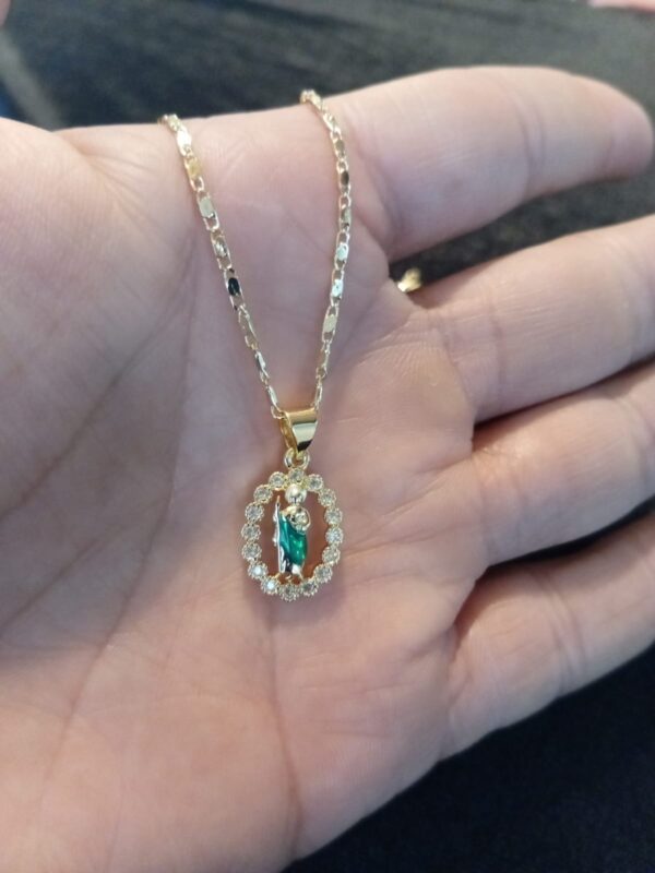Medalla zirconia oro laminado