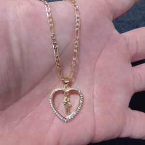 Medalla zirconia oro laminado