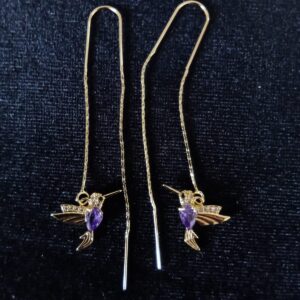 Arete largo oro laminado