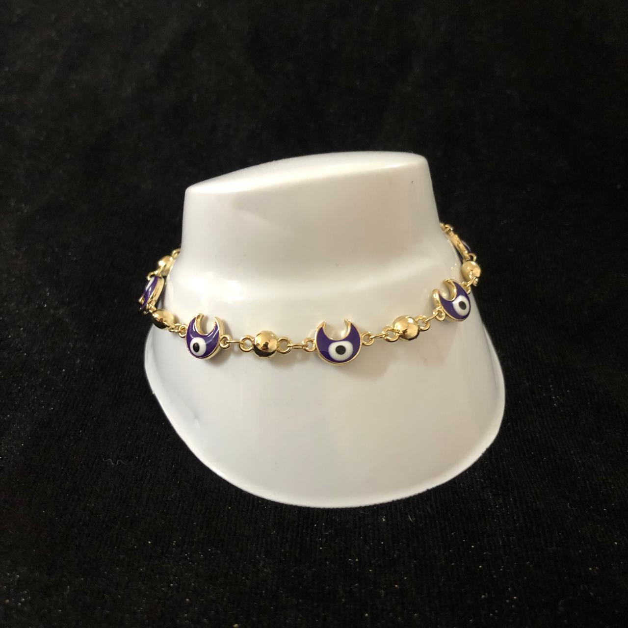 Pulsera ojo turco oro laminado