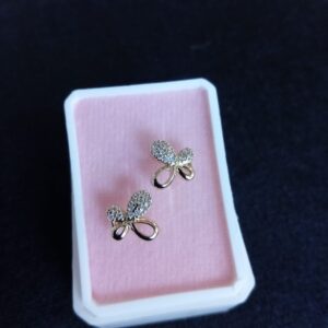 Arete poste mariposa oro laminado