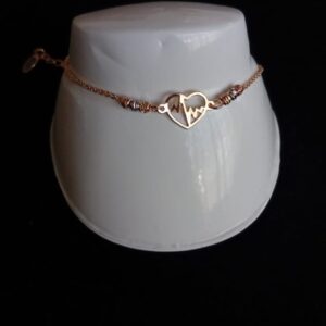 Pulsera delgada con zirconia oro laminado