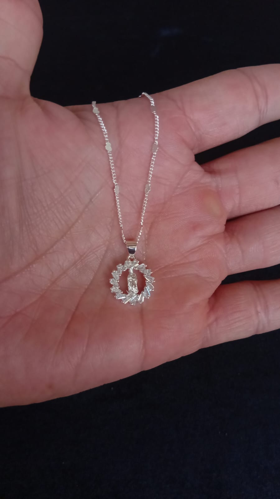 Medalla zirconia oro laminado