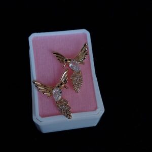 Arete poste mariposa oro laminado