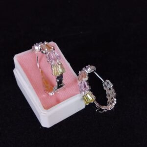 Arracada zirconia oro laminado