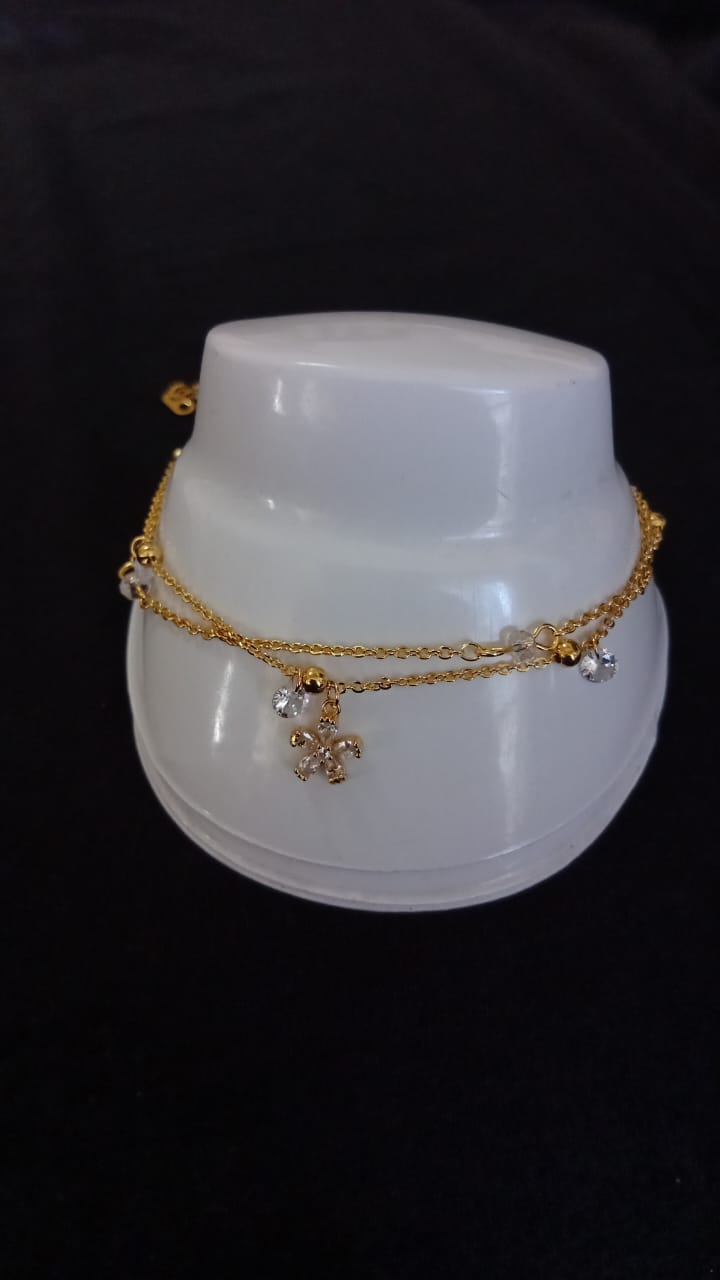 Tobillera oro laminado