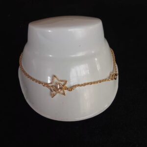 Pulsera delgada  con zirconia  oro laminado