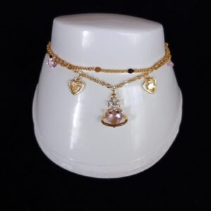 Pulsera con dije oro laminado