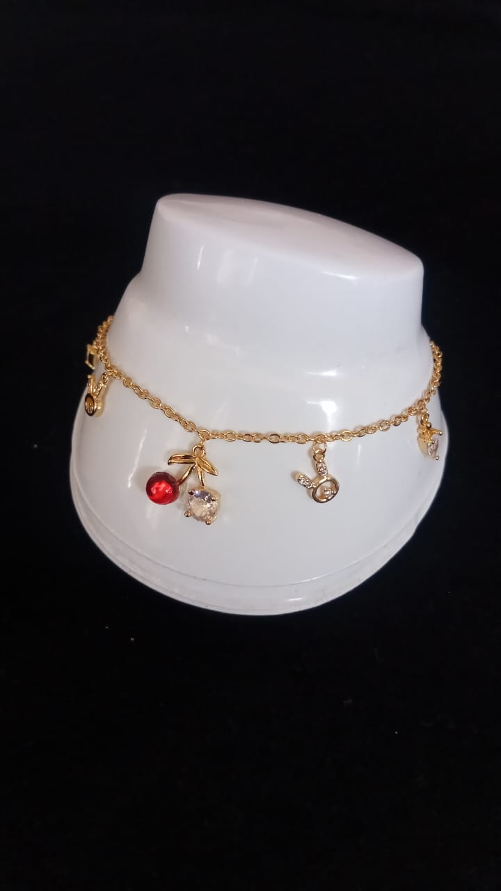Tobillera oro laminado