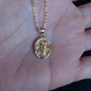 Medalla zirconia oro laminado