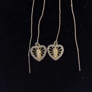 Arete largo oro laminado