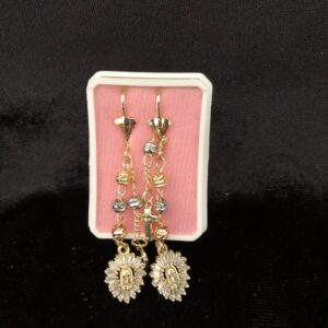 Arete largo caja  oro laminado