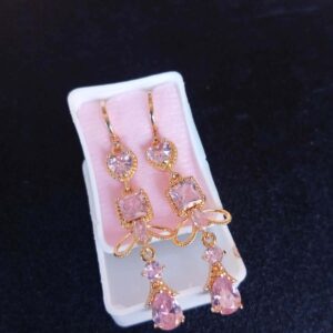 Arete largo caja  oro laminado