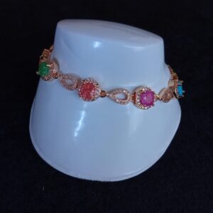 Pulsera zirconia  oro laminado