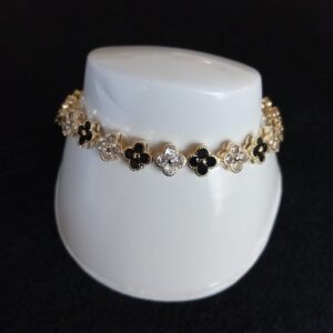Pulsera zirconia  oro laminado