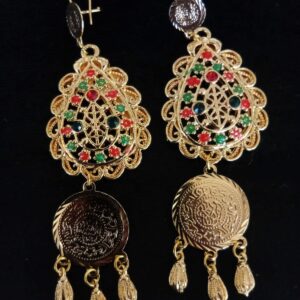 Arete largo oro laminado