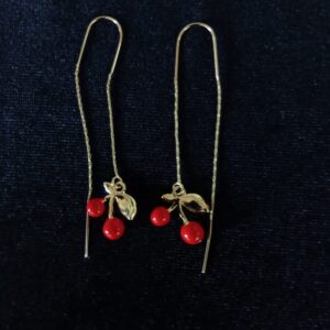 Arete largo oro laminado