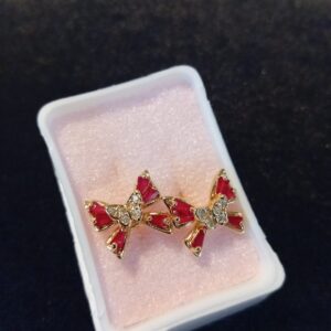 Arete poste mariposa oro laminado